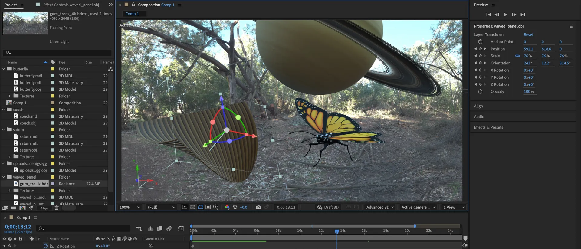 لپتاپ مجهز به CPU Intel i7/Ryzen 5، GPU مجزا و RAM کافی، مناسب اجرای پروژههای Adobe After Effects با وضوح HD و 4K