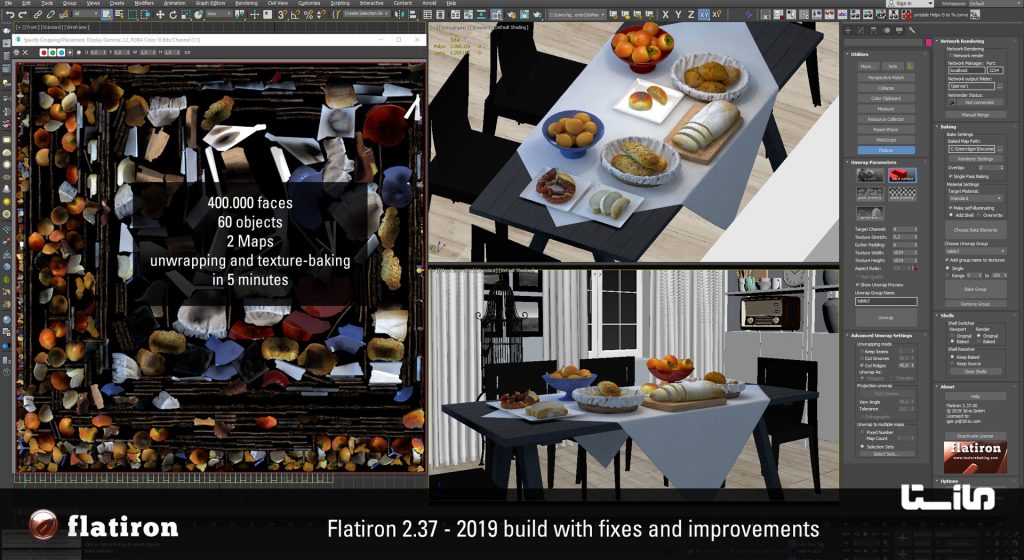 render to texture flatiron bake رندر تو تکسچر فلتیرون رندرینگ صحنه برای Vr