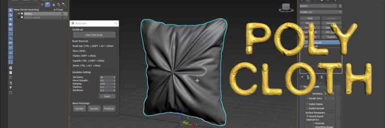 شبیه سازی پارچه با براش پارچه Polycloth در نرم افزار 3ds Max