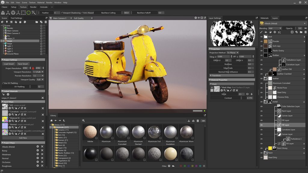 Marmoset Toolbag 4.0 
texture painting
pbr material
