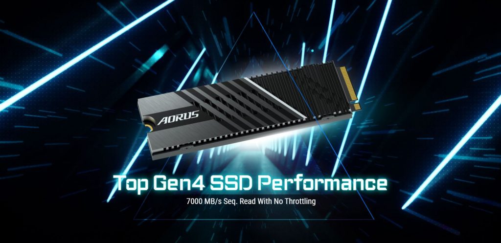 AORUS Gen4 7000s SSD NVME 1.4 PCIE 4x4.0 Read 7000MB/s Write 6850MB/s