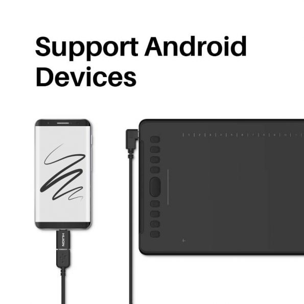 Huion Inspiroy H1161 Large Drawing Pen Tablet for artists 60 tilt support 220PPS report rate USB-C interface قلم نوری و قلم و تبلت هویون هوییون هوئیون برای تکسچرپینتینگ اسکالپت دیجیتال پینتیگ digiral painting sculpting texture painting