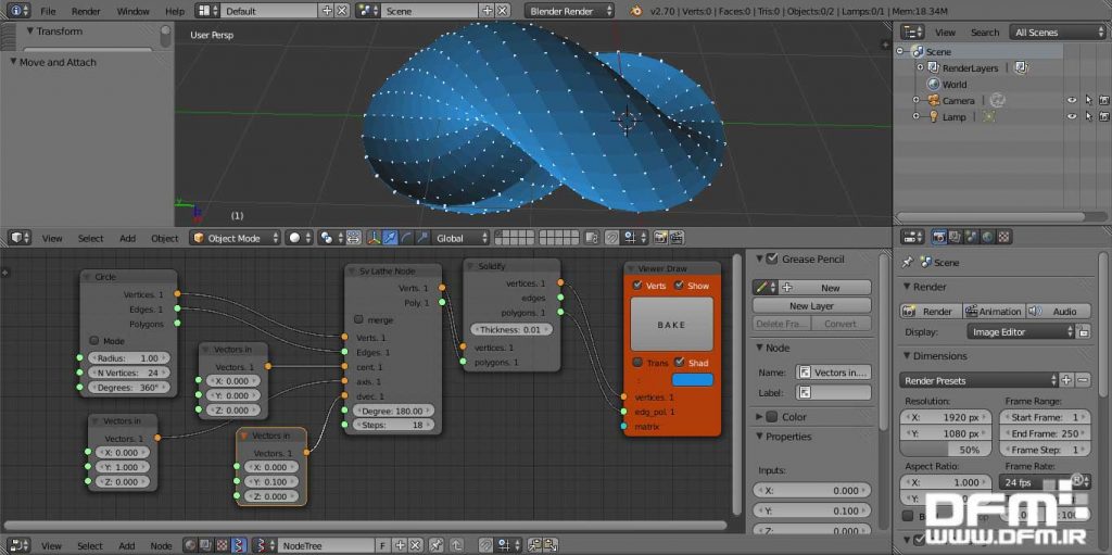 پارامتریک مدلینگ با Sverchok در Blender