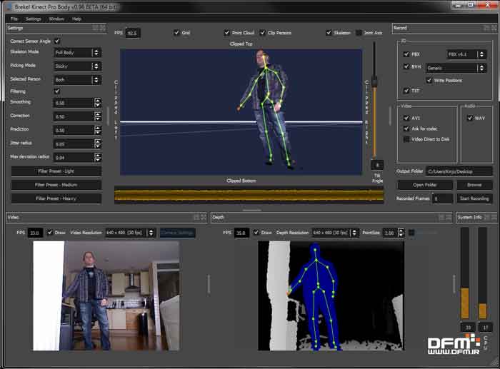 Motion Capture  با استفاده از Microsoft Kinect موشن کپچر با کینکت مایکروسافت ایکس باکس