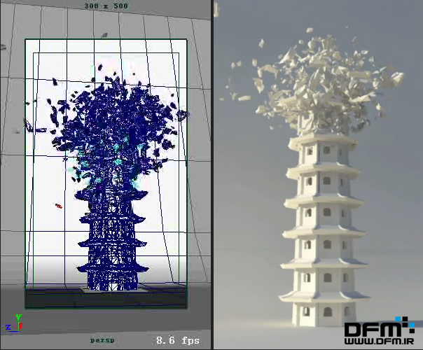 با Ruins Shatter میتوانید هر موضوعی را در مایا منهدم کنید. این گزینه برای تمام Rigid Body ها نیز فعال بوده و این توانایی را به شما می دهد که بدون کوچکترین دردسر از کلیه امکانات مایا در کنار Ruins Shatter بهره مند شوید. شرکت سازنده Ruins Shatter یک پلاگین دیگر نیز در کنار این افزونه به نام Ruins Split قرار داده تا بتوانید با آن اجسام را تحت فشار گذاشته تا ترک بخورند و بروی آنها شیار های ترک ایجاد شود.