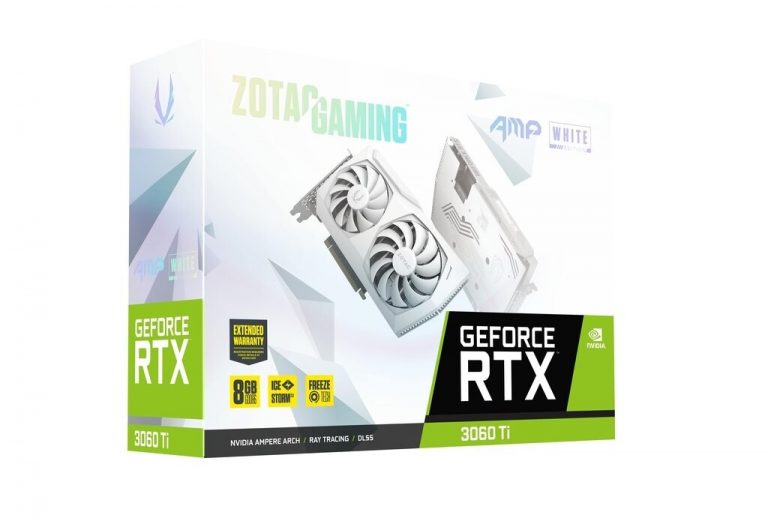 کارت گرافیک ZOTAC GeForce RTX 3060 Ti AMP White Edition LHR با ظاهر جذاب و فرکانس بالا معرفی شد