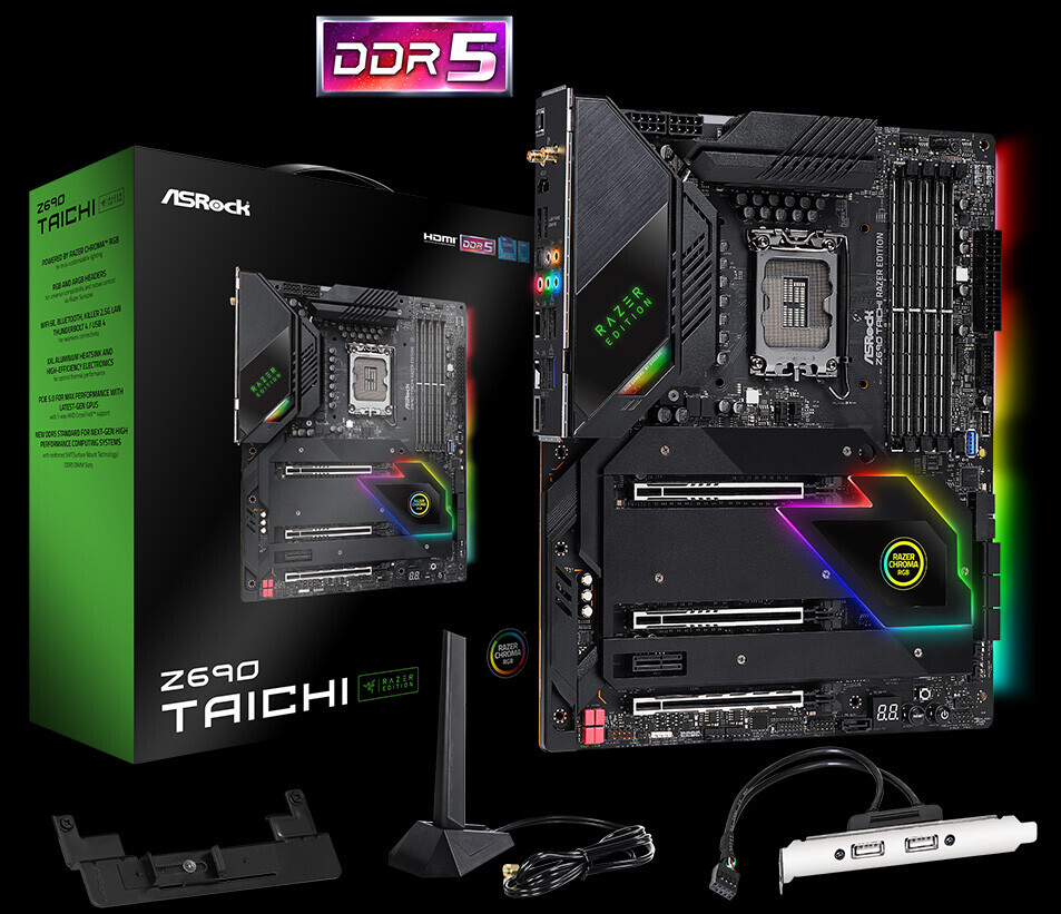 مادربرد ASRock Z690 Taichi Razer Edition در CES 2022 رونمایی شد؛ متفاوت و زیبا