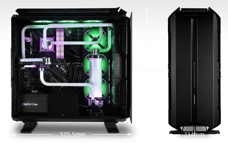 LIAN LI Odyssey X Black Tempered Glass on the Left and Right Sides, Aluminum Full Tower Gaming Computer Case