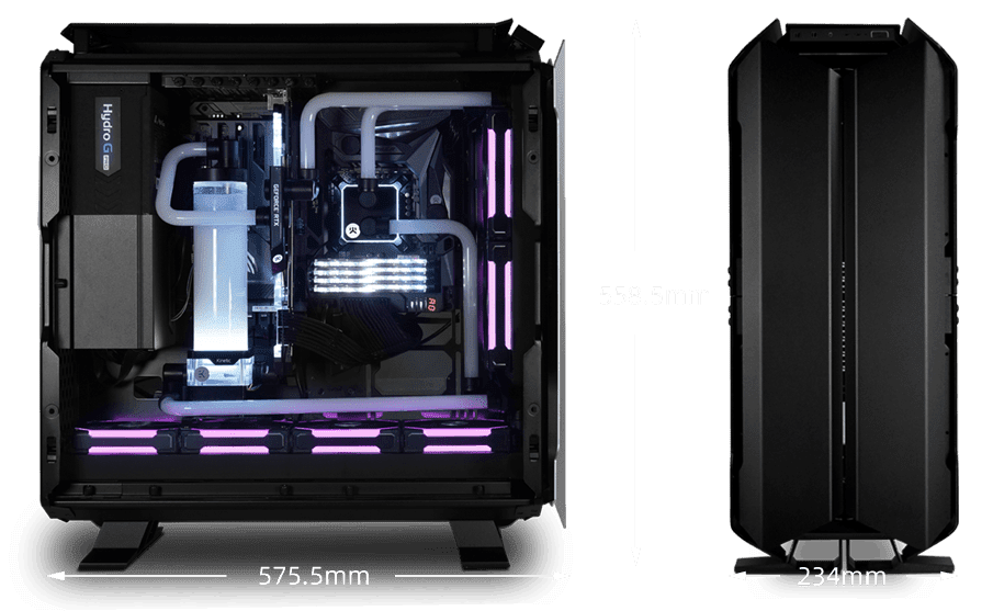 LIAN LI Odyssey X Black Tempered Glass on the Left and Right Sides, Aluminum Full Tower Gaming Computer Case