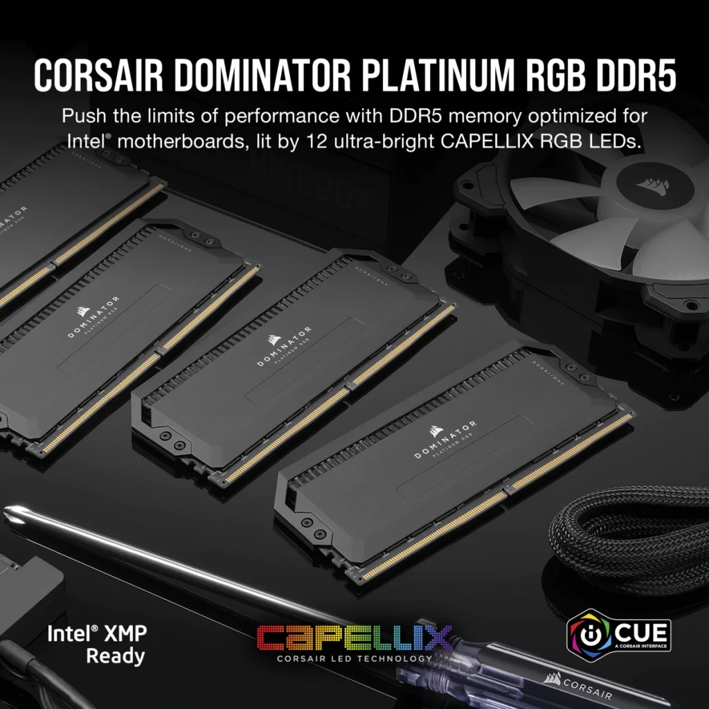 رم کورسیر DOMINATOR® PLATINUM RGB 32GB (2x16GB) DDR5 DRAM 5200MHz C40