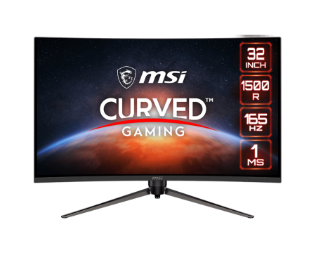 MSI Optix AG321CQR 16:9 Aspect Ratio Anti-Glare Super Narrow Bezel 1ms 2560 x 1440 (QHD) 165Hz Refresh Rate Tilt Adjustment Free Sync 32" Curved Gaming Monitor