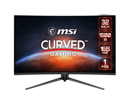 MSI Optix AG321CQR 16:9 Aspect Ratio Anti-Glare Super Narrow Bezel 1ms 2560 x 1440 (QHD) 165Hz Refresh Rate Tilt Adjustment Free Sync 32