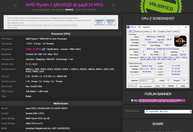 اورکلاک Ryzen 7 5800X3D