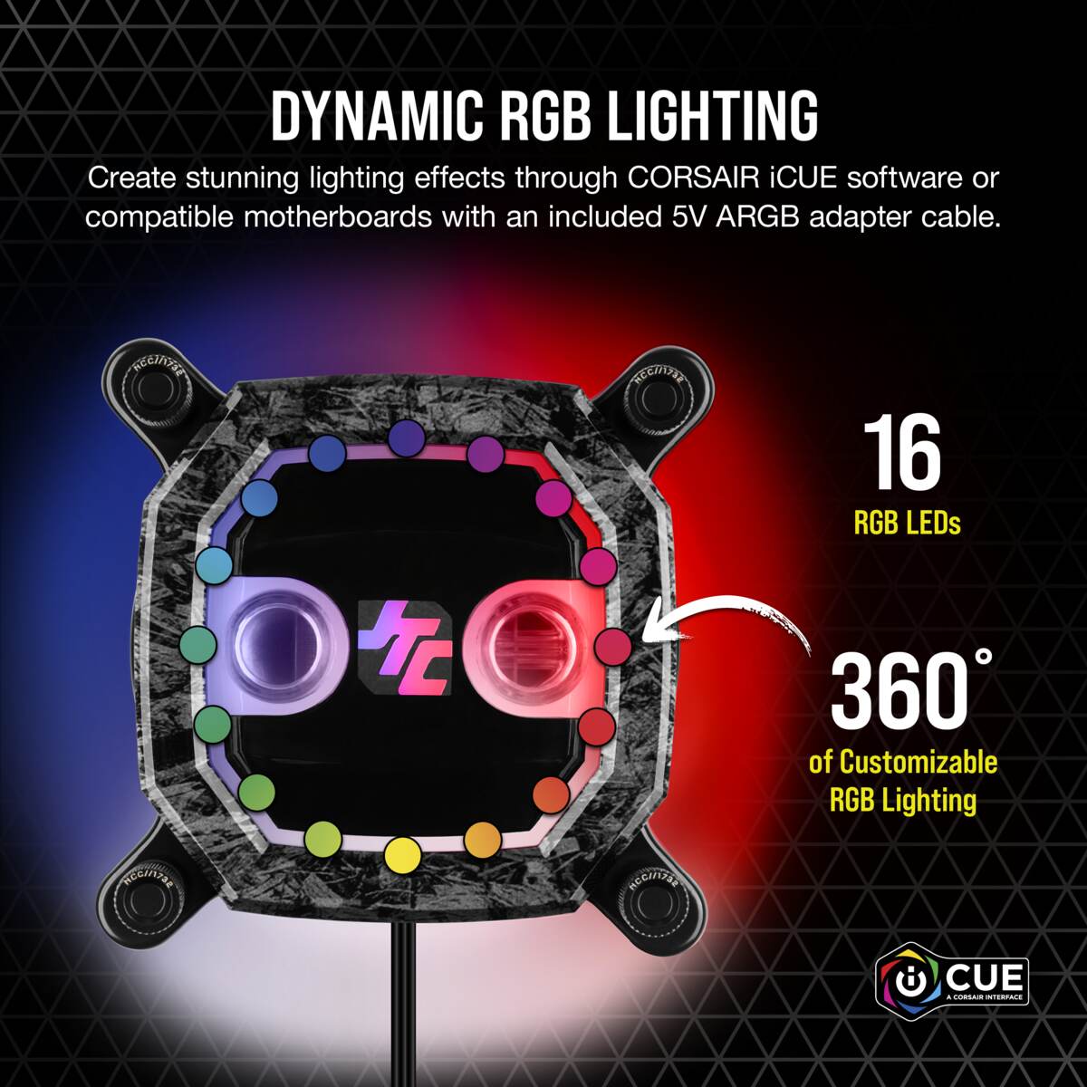 RGB lightening واتربلاک پردازنده کورسیر XC8 RGB PRO