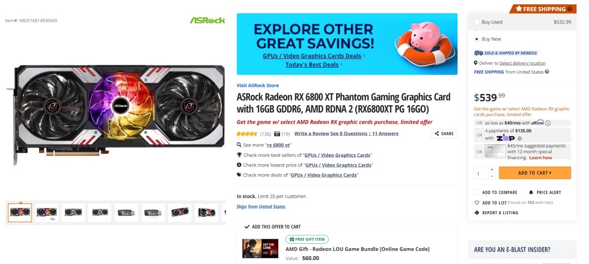 قیمت کارت های گرافیک Radeon RX 6000