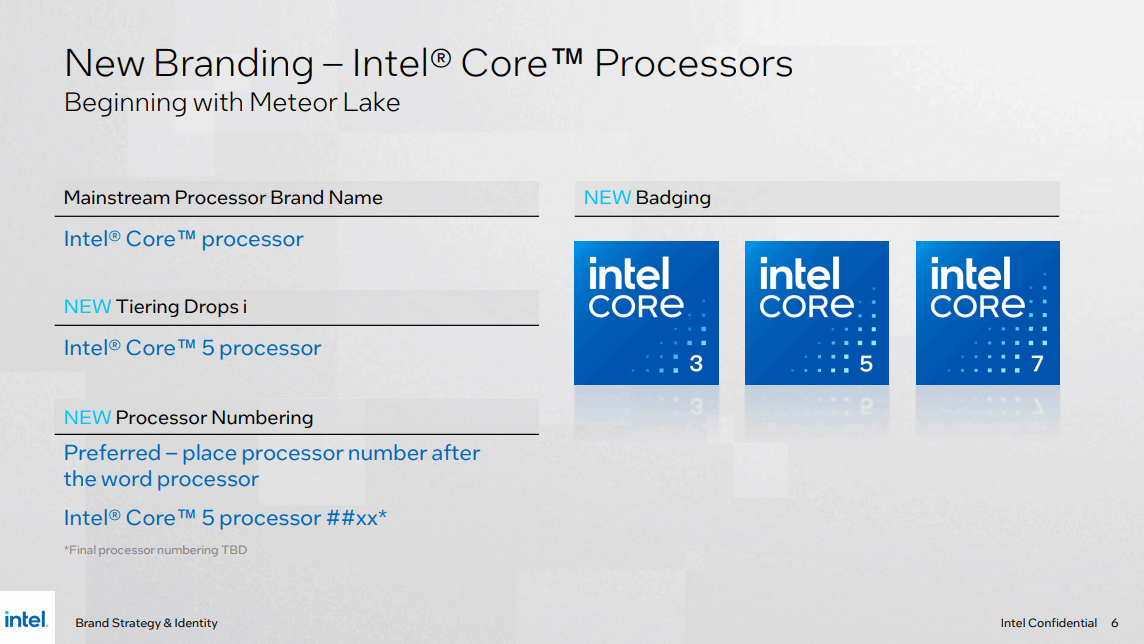 نامگذاری جدید Intel