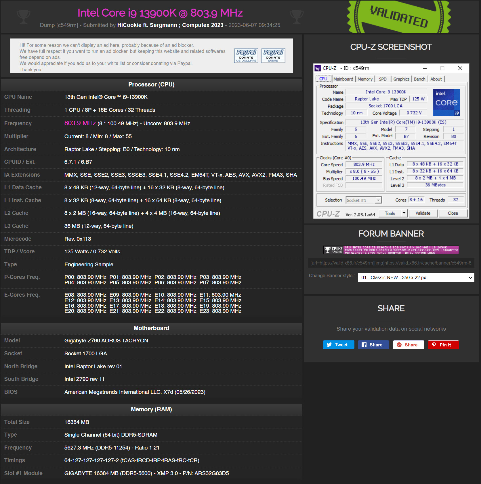 مادربرد GIGABYTE Z790