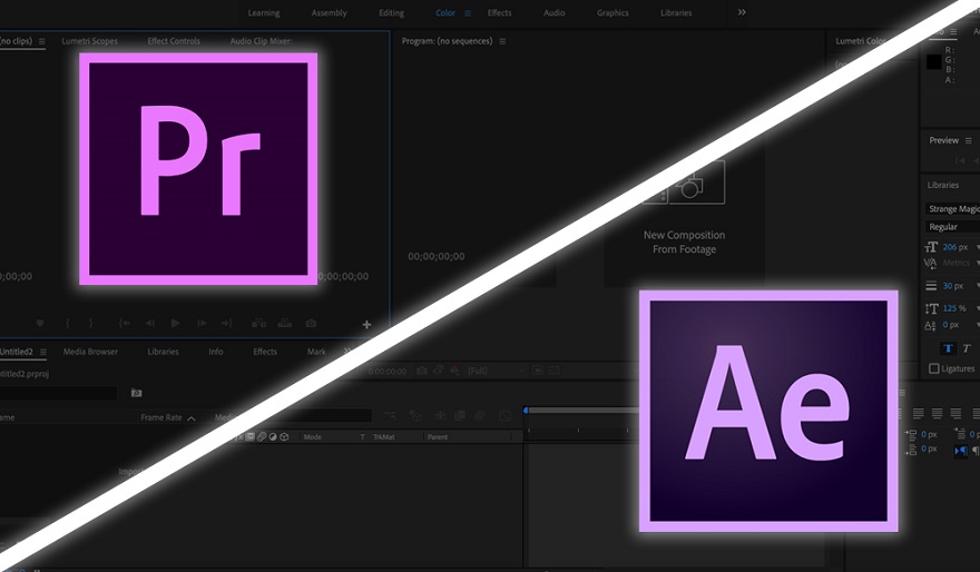 مقایسه‌ After Effects و Premiere Pro