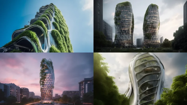 ...Midjourney Prompt :Futuristic skyscraper with a biomorphic design, inspired by Zaha Hadid
پرامپت معماری زاحا حدید