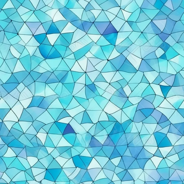 Mosaic seamless pattern, pastel blue and cyan — tile