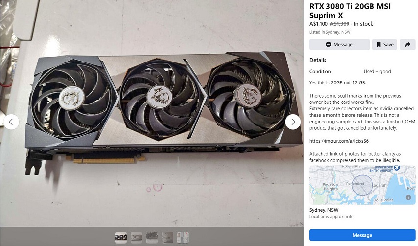 MSI RTX 3080 Ti SUPRIM X 20GB