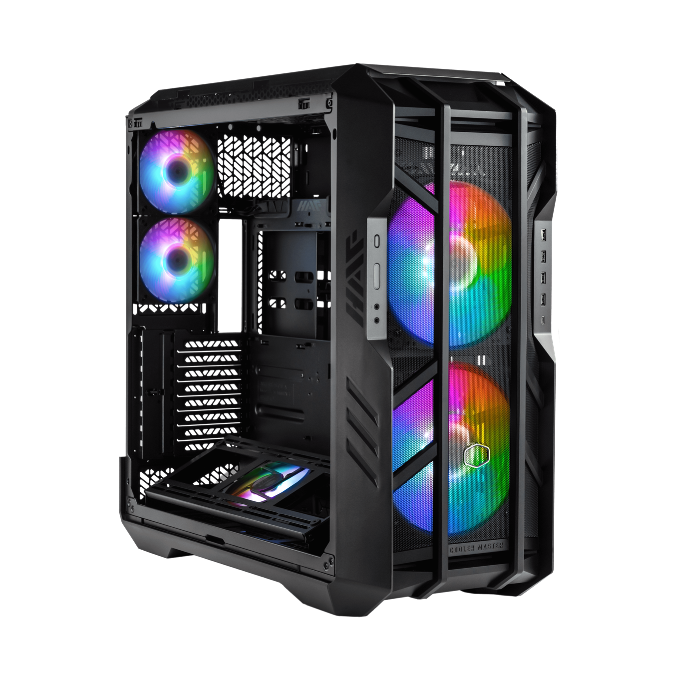 Cooler Master HAF 700 E-ATX High Airflow PC Case, Mesh Front Panel, Dual 200mm Sickleflow Customizable ARG Fans, 1 x USB 3.2 gen 2 Type C, 4 x USB 3.2 gen 1 (3.0) کیس کولرمستر کولر مستر هاف هفتصد