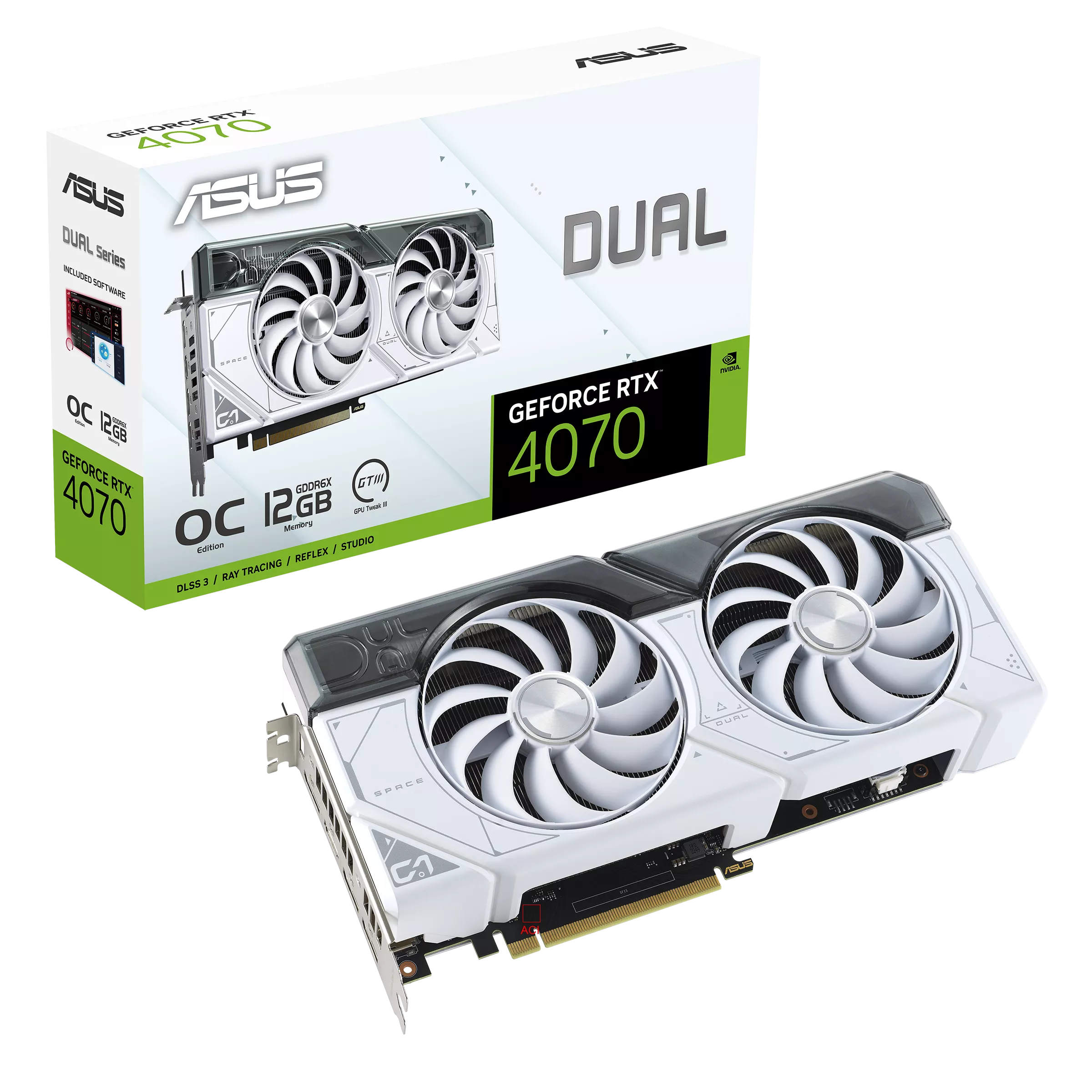 کارت گرافیک ASUS Dual GeForce RTX 4070 OC Edition 12GB White ایسوس سفید