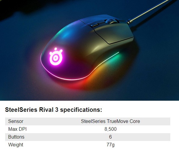 ماوس گیمینگ SteelSeries Rival 3