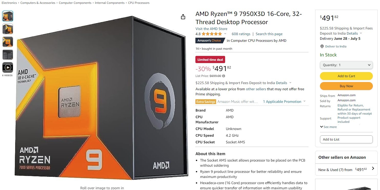 قیمت پردازنده های Ryzen 7000X3D