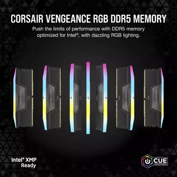رم Corsair مدل VENGEANCE RGB 64GB DDR5 DRAM 6200MTs CL32