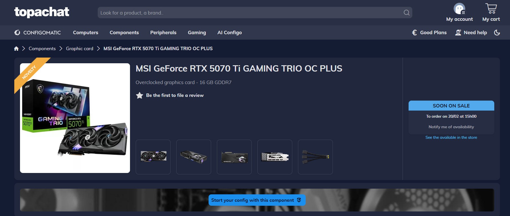 تاریخ عرضه کارت گرافیک GeForce RTX 5070 Ti توسط MSI تأیید شد