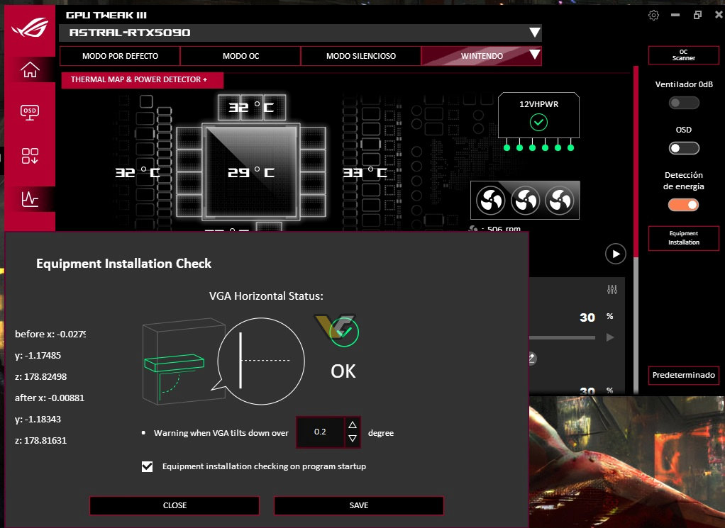 نوآوری‌های ASUS ROG Astral، تشخیص افتادگی و نظارت هوشمند GPU