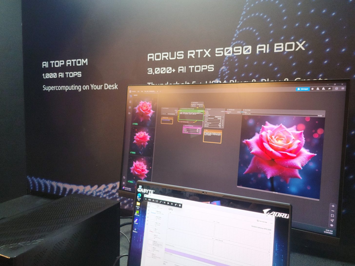 گیگابایت AORUS RTX 5090 AI Box، سریعترین کارت گرافیک اکسترنال Thunderbolt 5 با خنککننده آبی برای لپتاپها