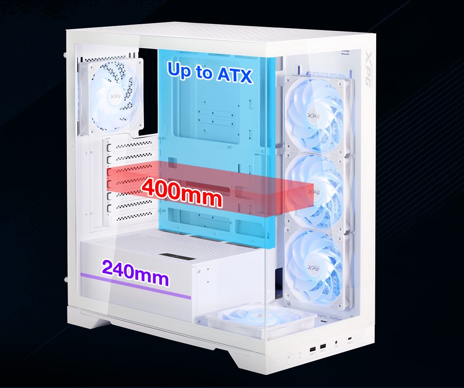 کیس XPG Invader X Mid Tower-White