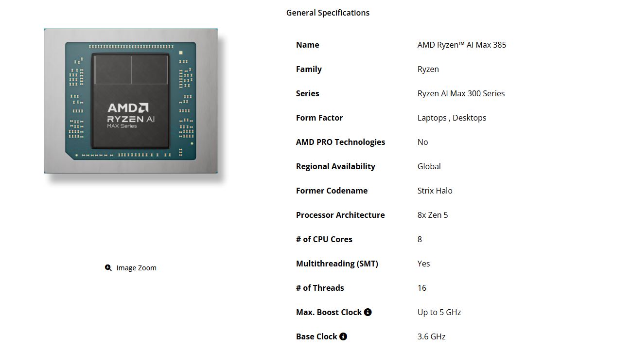AMD Ryzen AI Max Pro 385 پردازنده میانرده، اقتصادی و مناسب برای هوش مصنوعی و بازی