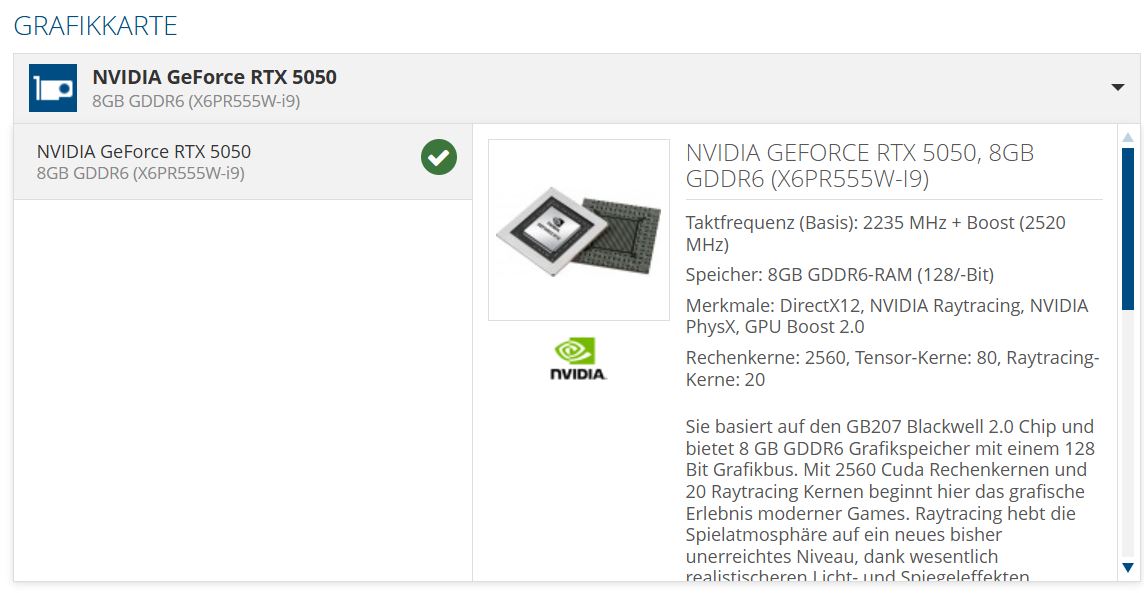 افشای مشخصات کارت گرافیک RTX 5050 در لپتاپها؛ ترکیب قدرت با تنوع حافظه