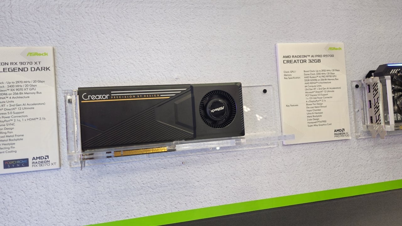معرفی GPU حرفه‌ای Radeon AI PRO R9700‌؛ طراحی ایسوس و ASRock با ۳۲GB حافظه، عملکرد AI قوی