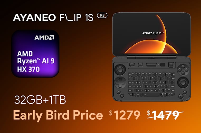 کنسول دو نمایشگر AYANEO Flip 1S DS با Ryzen HX 370 معرفی شد