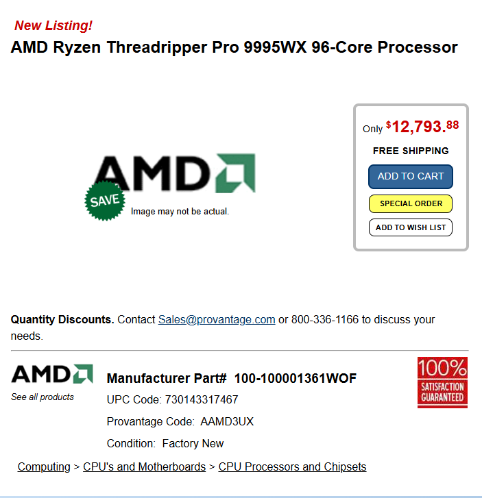 Threadripper Pro 9995WX، رقیب جدی برای 7995WX با امتیاز ۳۰۱۷۰ در Geekbench