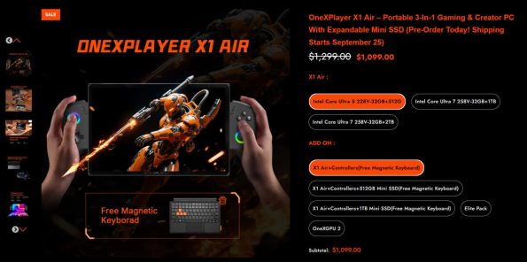 OneXPlayer X1 Air نسل جدید کنسول‌های دستی ویندوزی