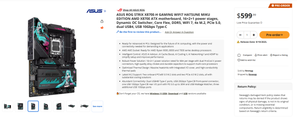 مادربورد ROG Strix X870E-H نسخه Hatsune Miku با قیمت ۵۹۹ دلار معرفی شد