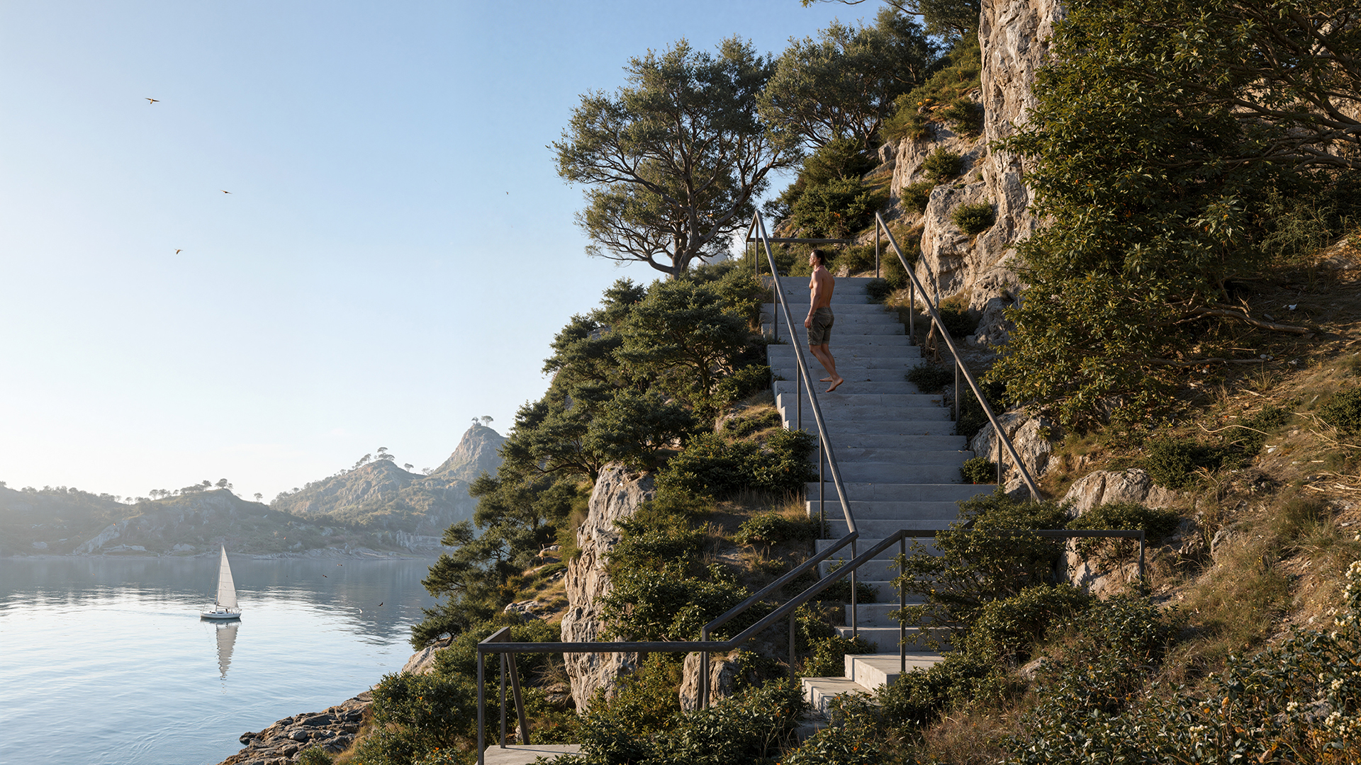 نورپردازی جهانی (GI) در D5 Render 3: مقایسهای بین رندرینگ سنتی و رندرینگ با استفاده از تکنولوژی D5 GI، نشان دهنده دقت و سرعت بالای نورپردازی در D5 Render 3.