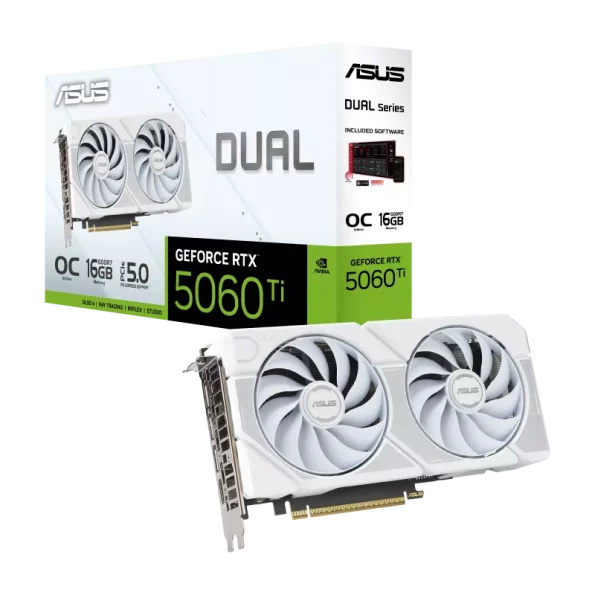 قیمت و خرید کارت گرافیک ایسوس مدل Dual RTX 5060 Ti OC White حافظه 16 گیگابایت