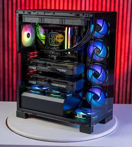 سیستم رندرینگ و هوش مصنوعی دو کارت گرافیکه RTX 5070 TI بروی مادبرد Z890 e (22)