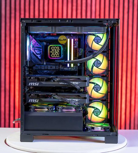سیستم رندرینگ و هوش مصنوعی دو کارت گرافیکه RTX 5070 TI بروی مادبرد Z890 e (22)