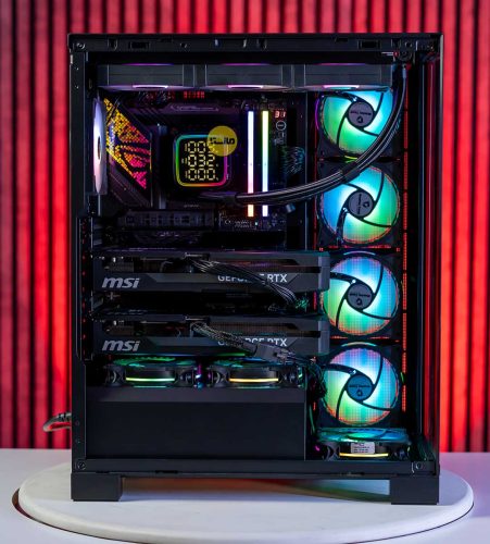 سیستم رندرینگ و هوش مصنوعی دو کارت گرافیکه RTX 5070 TI بروی مادبرد Z890 e (22)