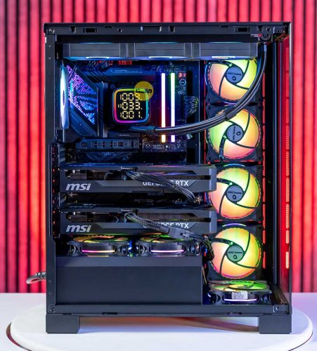 سیستم رندرینگ و هوش مصنوعی دو کارت گرافیکه RTX 5070 TI بروی مادبرد Z890 e (6)