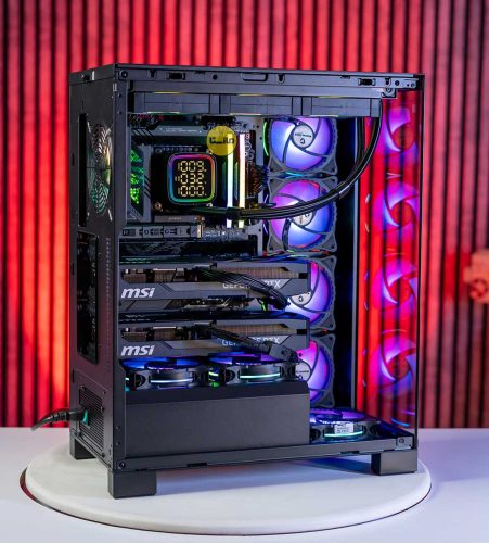 سیستم رندرینگ و هوش مصنوعی دو کارت گرافیکه RTX 5070 TI بروی مادبرد Z890 e (22)